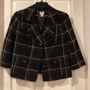 Plaid cropped blazer